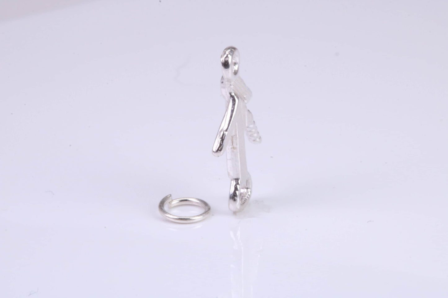 Wine Bottle Opener Charm, Traditional Charm, Made from Solid 925 Grade Sterling Silver, Complete with Attachment Link