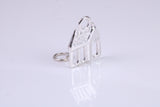 Log Cabin Charm, Traditional Charm, Made from Solid 925 Grade Sterling Silver, Complete with Attachment Link