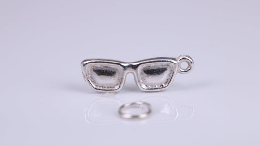 Sunglasses Charm, Traditional Charm, Made from Solid 925 Grade Sterling Silver, Complete with Attachment Link