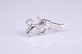 Pistol Charm, Traditional Charm, Made from Solid 925 Grade Sterling Silver, Complete with Attachment Link