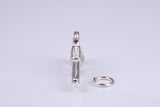 Pistol Charm, Traditional Charm, Made from Solid 925 Grade Sterling Silver, Complete with Attachment Link