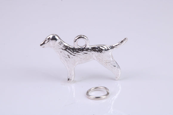 Pointer Dog Charm, Traditional Charm, Made from Solid 925 Grade Sterling Silver, Complete with Attachment Link