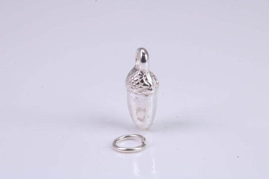 Acorn Charm, Traditional Charm, Made from Solid 925 Grade Sterling Silver, Complete with Attachment Link