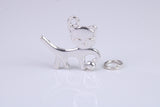 Cat Charm, Made from Solid Cast Silver