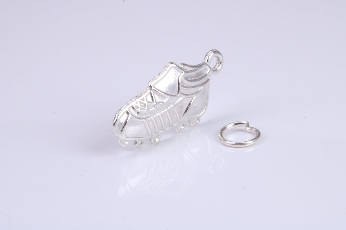 Soccer Boot Charm, Traditional Charm, Made from Solid 925 Grade Sterling Silver, Complete with Attachment Link