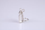 Baby Milk Bottle Charm, Made from Solid Cast Silver