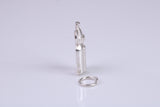 Baby Milk Bottle Charm, Made from Solid Cast Silver