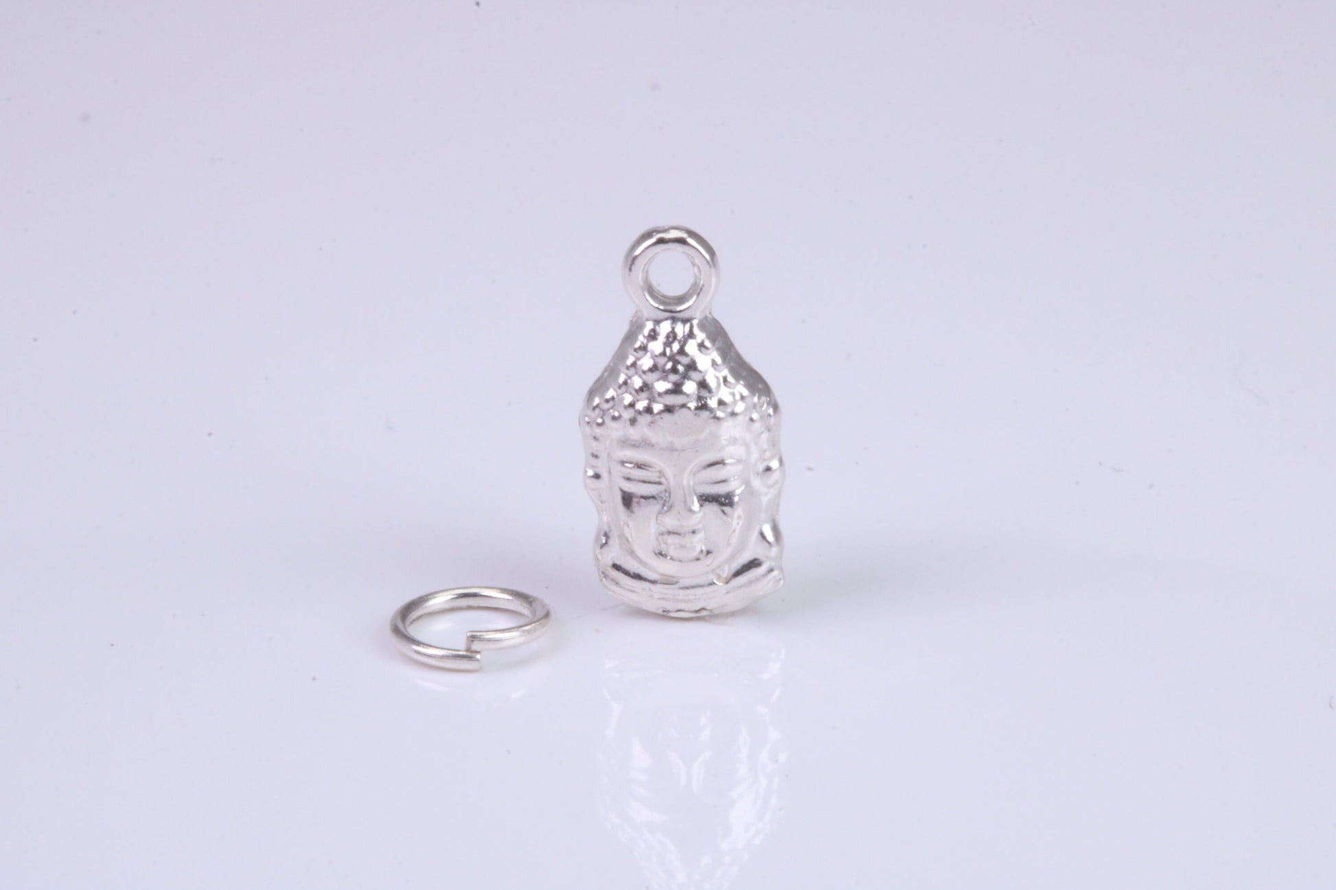 Buddha Charm, Traditional Charm, Made from Solid 925 Grade Sterling Silver, Complete with Attachment Link
