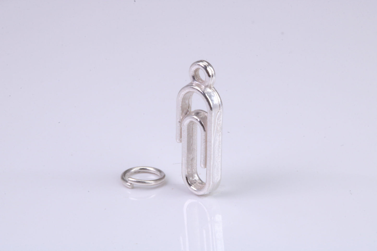 Paperclip Charm, Traditional Charm, Made from Solid 925 Grade Sterling Silver, Complete with Attachment Link