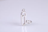 Paperclip Charm, Traditional Charm, Made from Solid 925 Grade Sterling Silver, Complete with Attachment Link