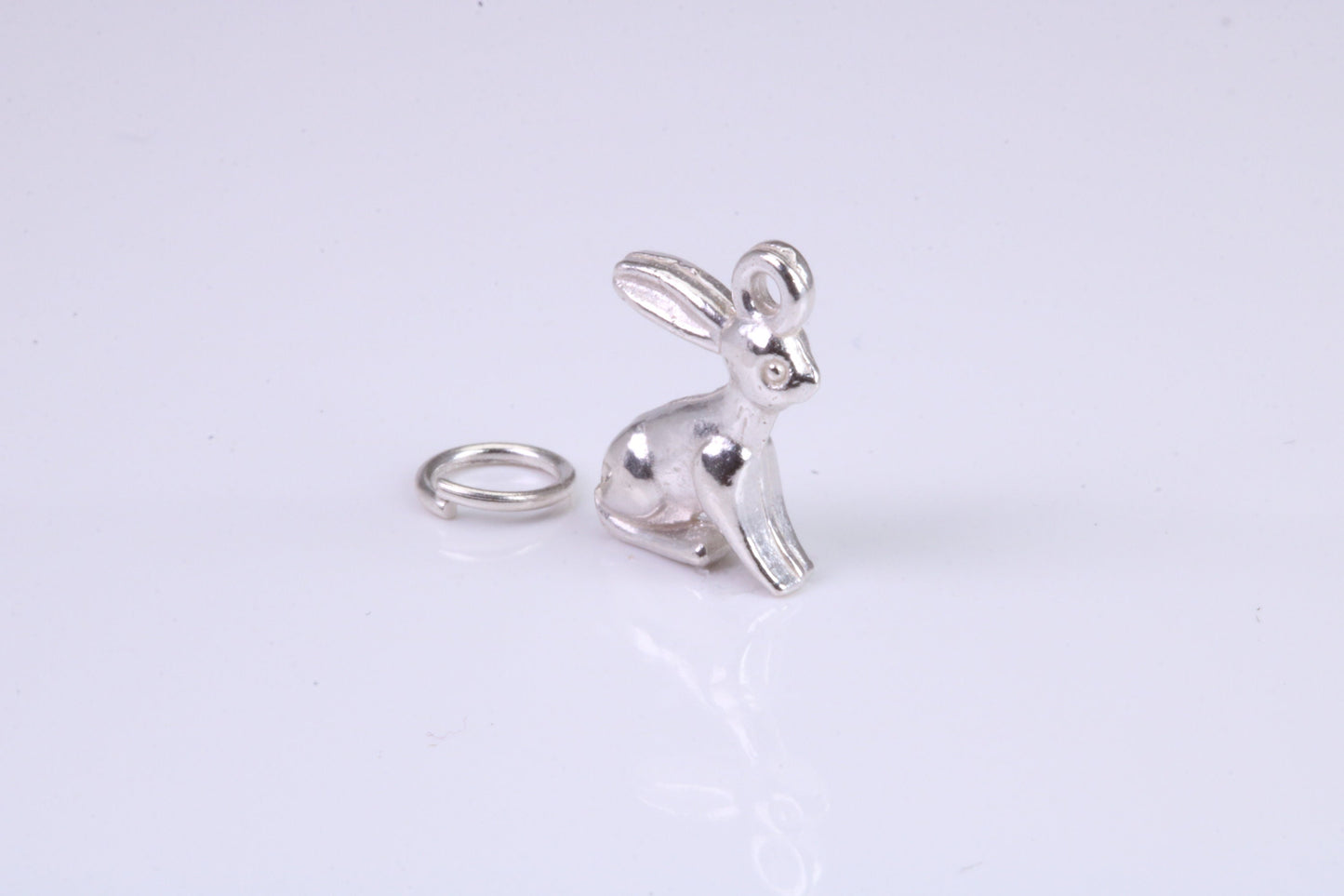Bunny Rabbit Charm, Traditional Charm, Made from Solid 925 Grade Sterling Silver, Complete with Attachment Link