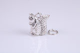 Squirrel Charm, Made from Solid Cast Silver