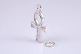 Ankh Cross Charm, Made from Solid Cast Silver