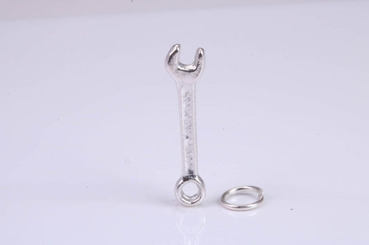 Spanner Charm, Traditional Charm, Made from Solid 925 Grade Sterling Silver, Complete with Attachment Link