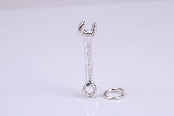 Spanner Charm, Traditional Charm, Made from Solid 925 Grade Sterling Silver, Complete with Attachment Link