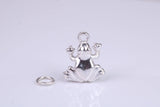 Frog Charm, Traditional Charm, Made from Solid 925 Grade Sterling Silver, Complete with Attachment Link