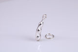 Peapod Charm, Traditional Charm, Made from Solid 925 Grade Sterling Silver, Complete with Attachment Link