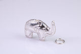 African Elephant Charm, Made from Solid Cast Silver