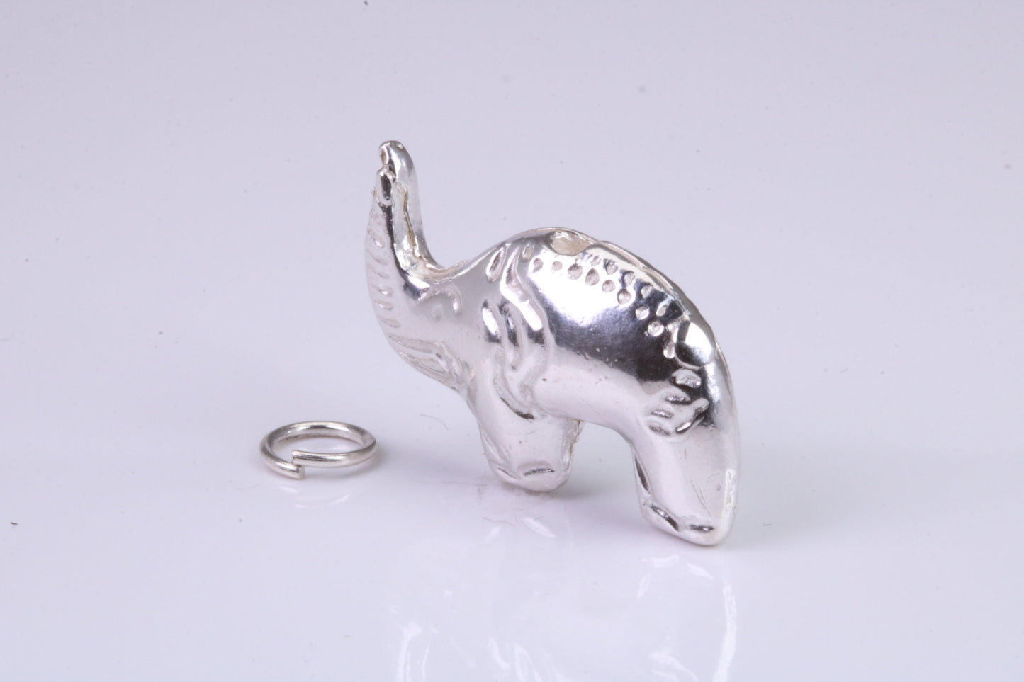 African Elephant Charm, Traditional Charm, Made from Solid 925 Grade Sterling Silver, Complete with Attachment Link