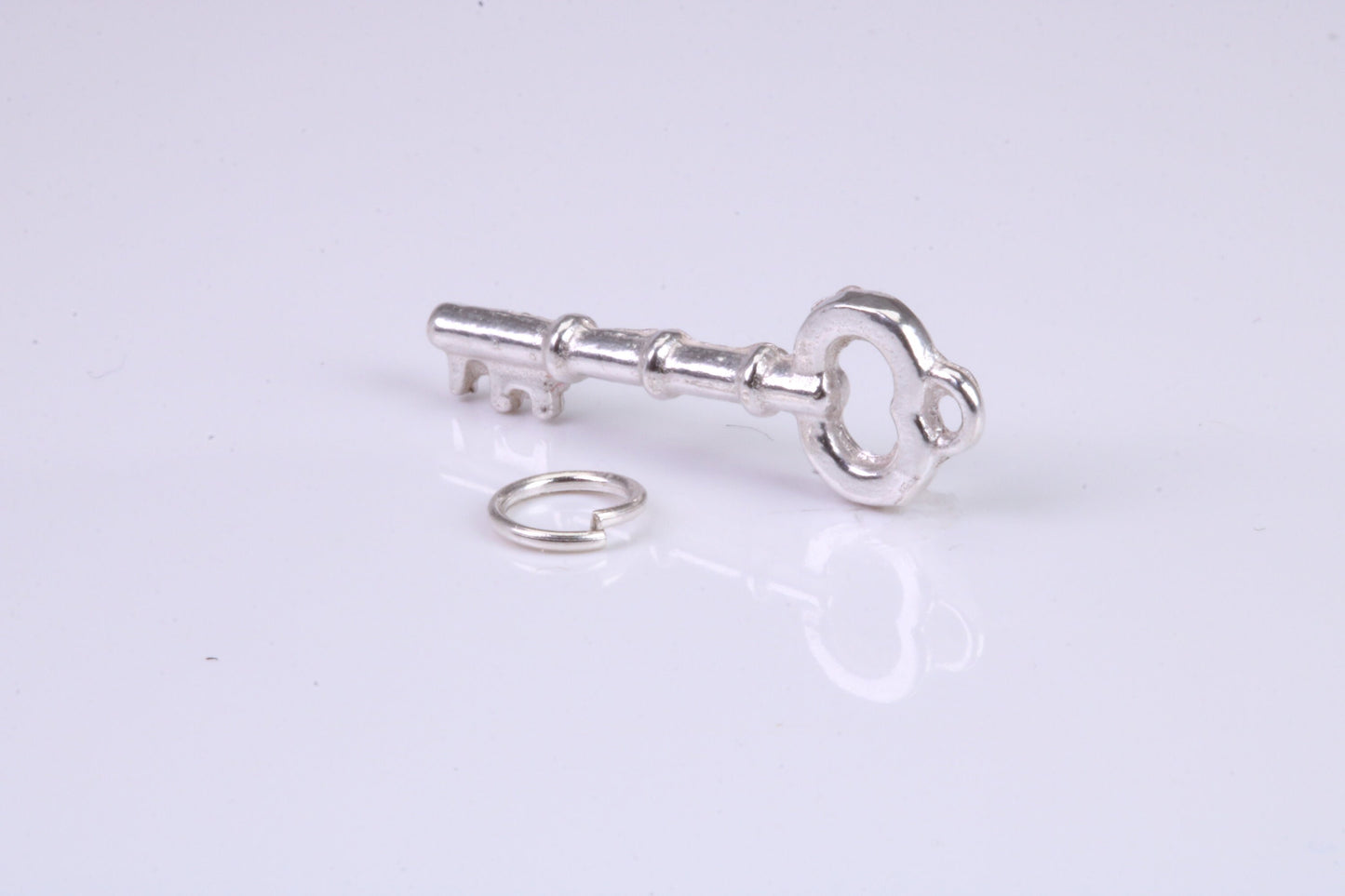 Key Charm, Traditional Charm, Made from Solid 925 Grade Sterling Silver, Complete with Attachment Link