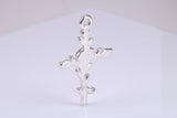 33 mm Long Cross Necklace, made from solid Sterling Silver, With 18 Inch Long Chain