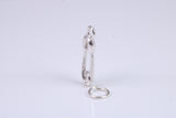 Safety Pin Charm, Traditional Charm, Made from Solid 925 Grade Sterling Silver, Complete with Attachment Link
