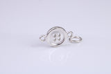 Button Charm, Made from Solid Cast Silver