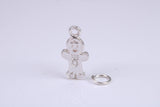 Ginger Bread Man Charm, Made from Solid Cast Silver