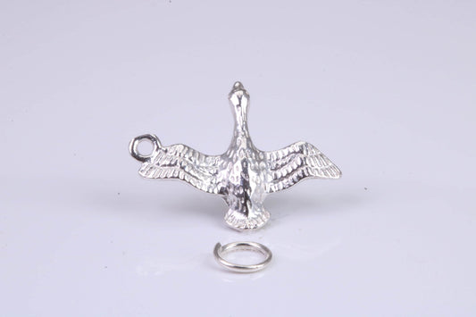 Seagull Charm, Traditional Charm, Made from Solid 925 Grade Sterling Silver, Complete with Attachment Link