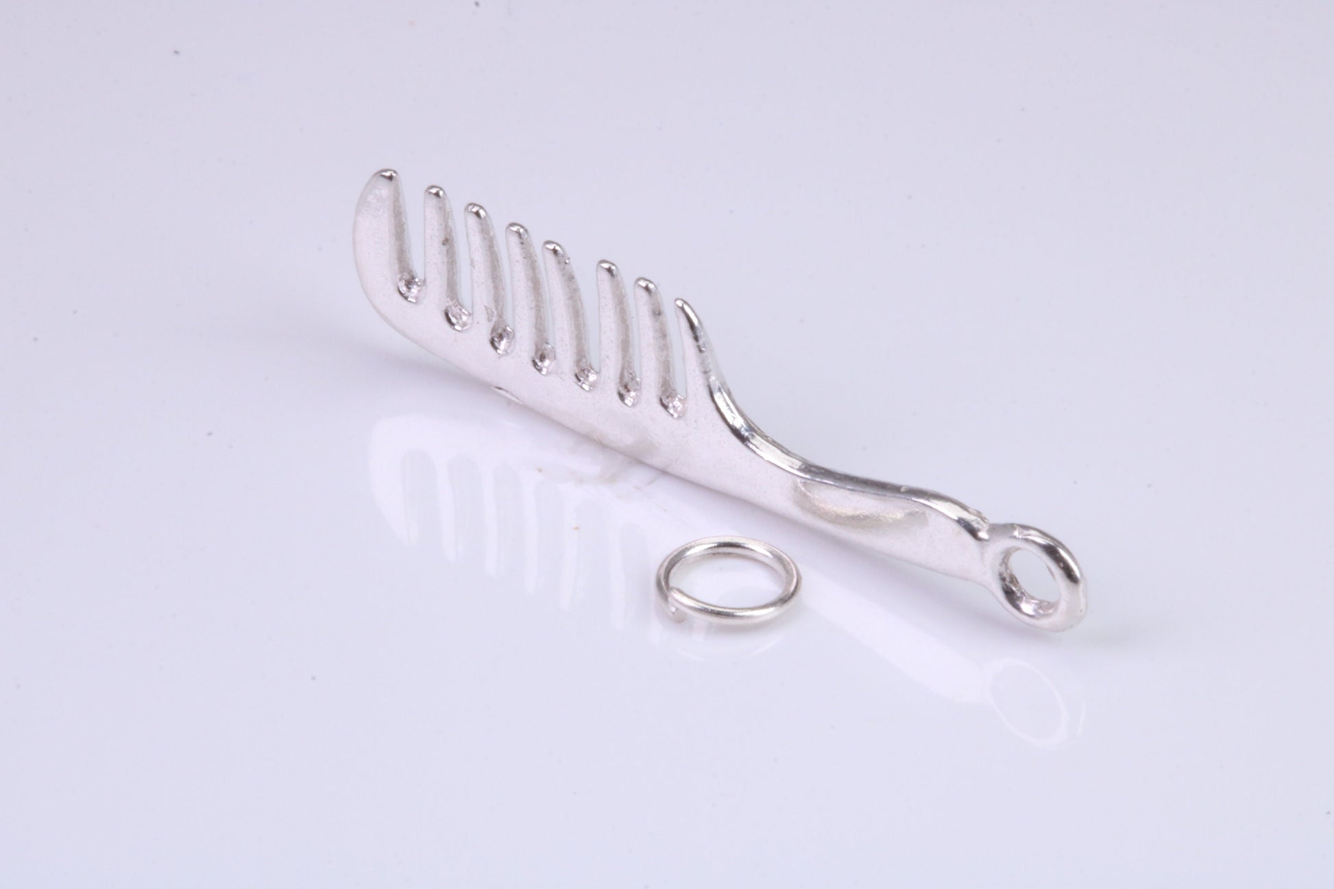 Large Hair Comb Charm, Traditional Charm, Made from Solid 925 Grade Sterling Silver, Complete with Attachment Link