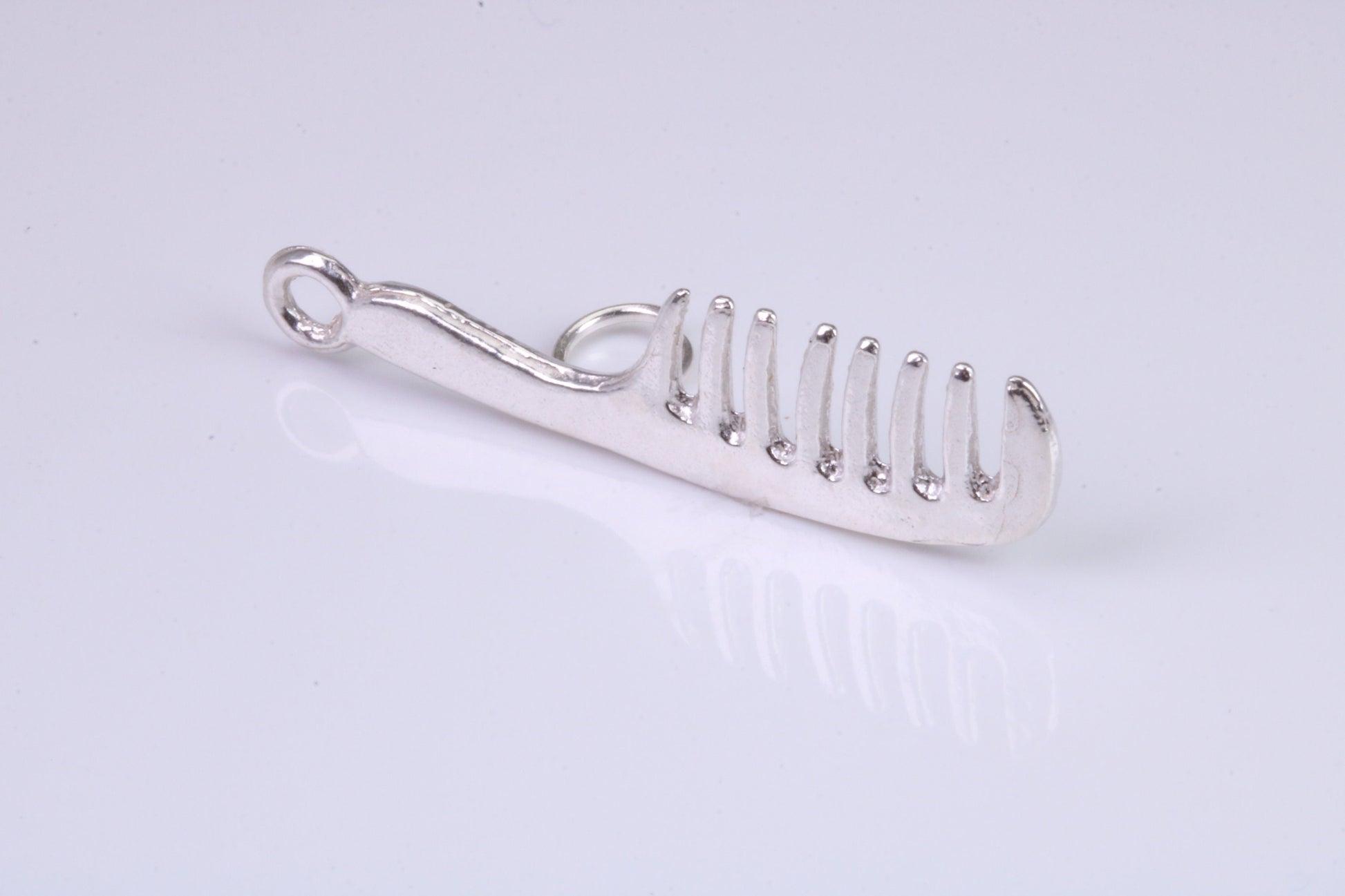 Large Hair Comb Charm, Traditional Charm, Made from Solid 925 Grade Sterling Silver, Complete with Attachment Link