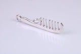 Large Hair Comb Charm, Made from Solid Cast Silver