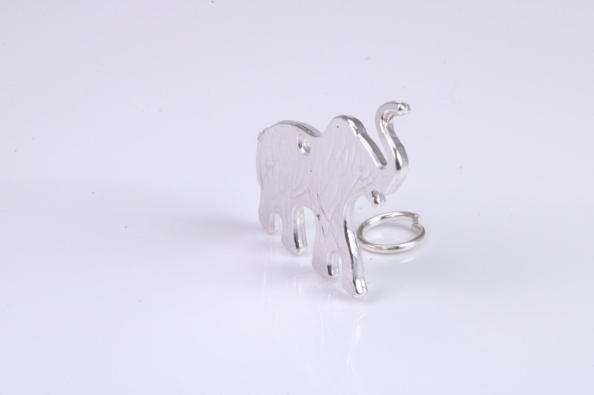 African Elephant Charm, Traditional Charm, Made from Solid 925 Grade Sterling Silver, Complete with Attachment Link