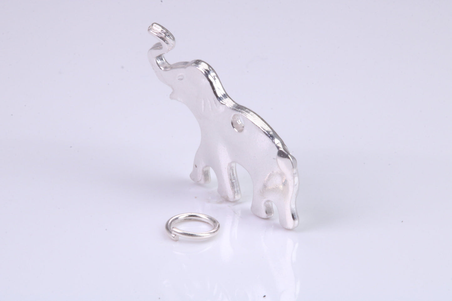 African Elephant Charm, Traditional Charm, Made from Solid 925 Grade Sterling Silver, Complete with Attachment Link