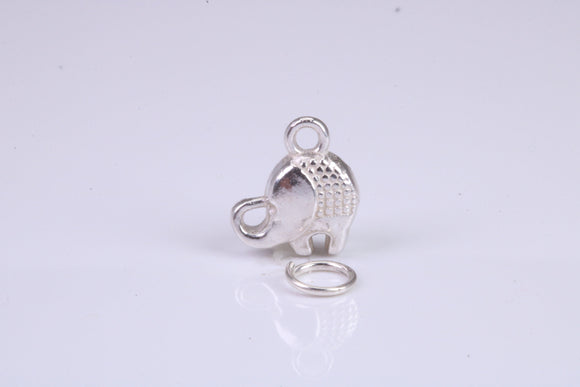 Elephant Charm, Traditional Charm, Made from Solid 925 Grade Sterling Silver, Complete with Attachment Link