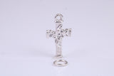 Cross Charm, Made from Solid Cast Silver, Complete with Attachment Link