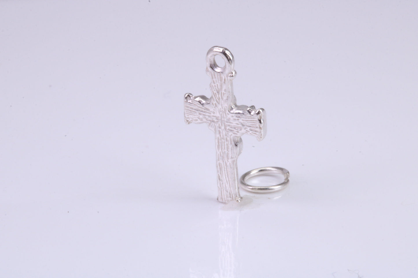 Cross Charm, Traditional Charm, Made from Solid 925 Grade Sterling Silver, Complete with Attachment Link