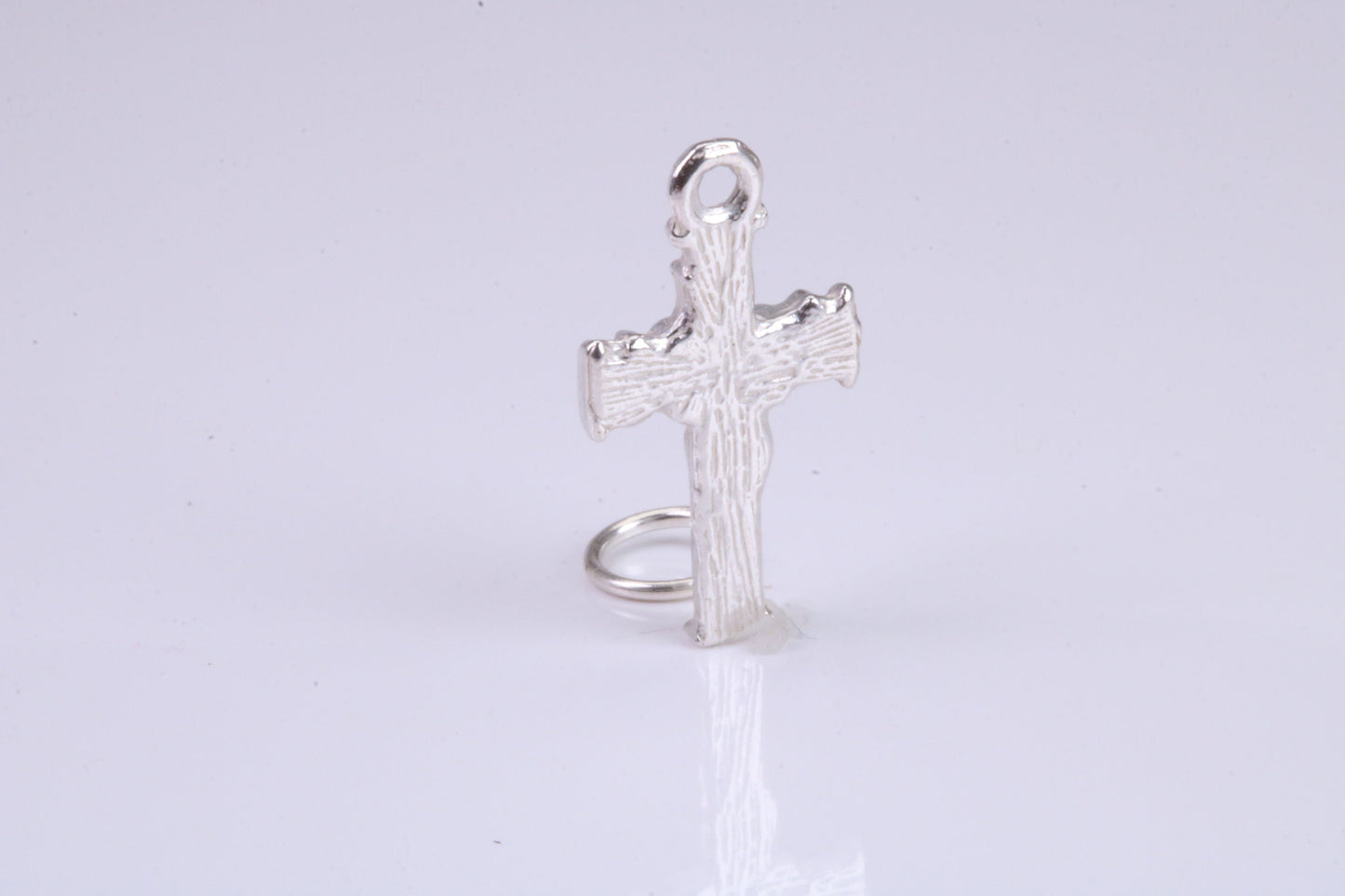 Cross Charm, Traditional Charm, Made from Solid 925 Grade Sterling Silver, Complete with Attachment Link