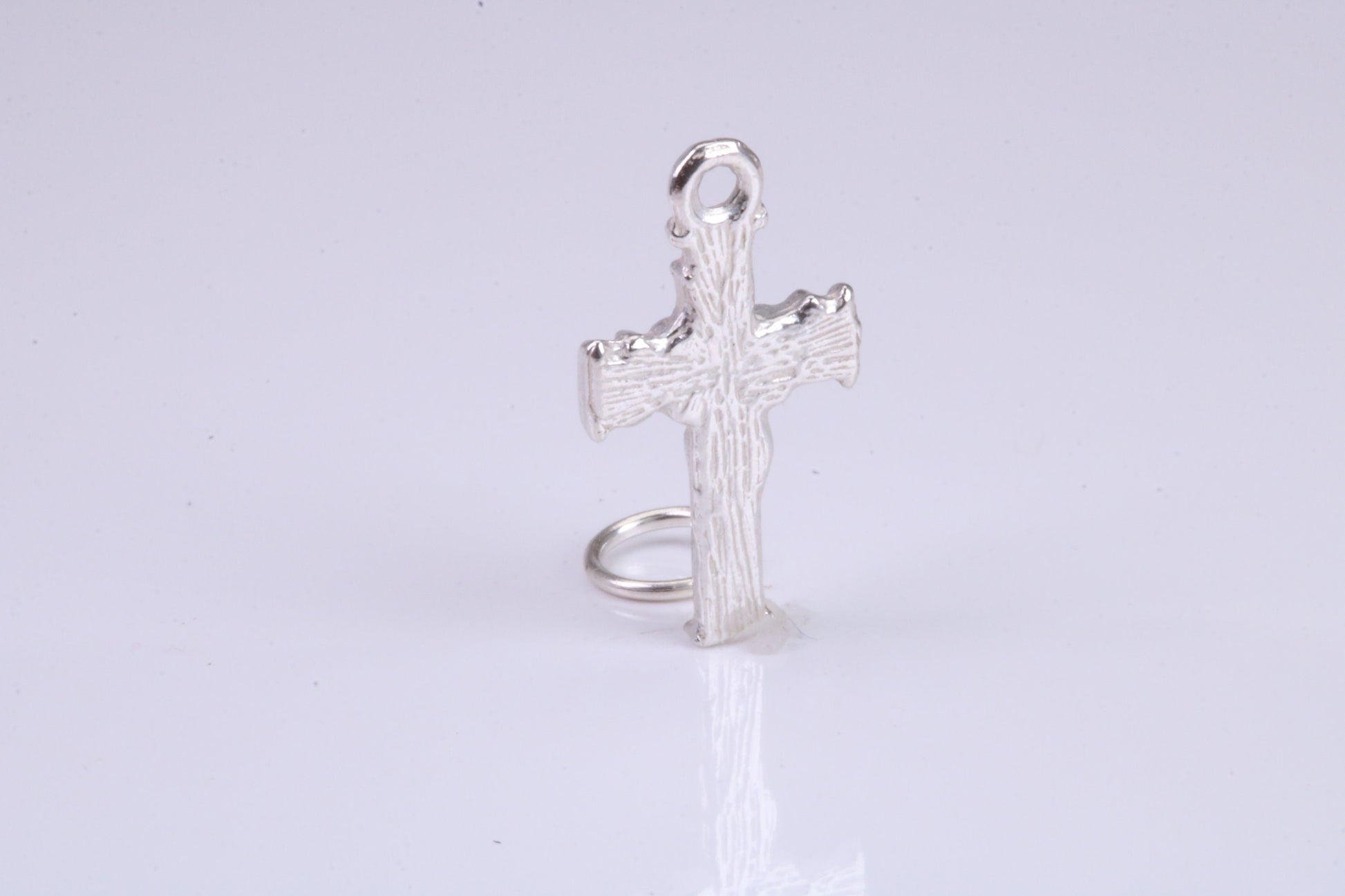 Cross Charm, Traditional Charm, Made from Solid 925 Grade Sterling Silver, Complete with Attachment Link
