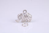 Elephant Charm, Made from Solid Cast Silver, Complete with Attachment Link