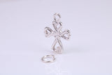 Cross Charm, Traditional Charm, Made from Solid 925 Grade Sterling Silver, Complete with Attachment Link