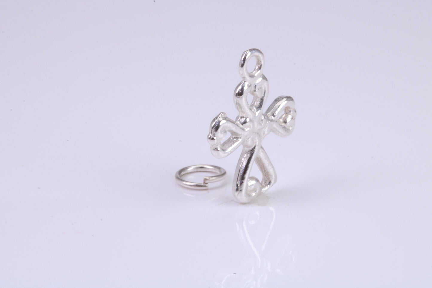 Cross Charm, Traditional Charm, Made from Solid 925 Grade Sterling Silver, Complete with Attachment Link