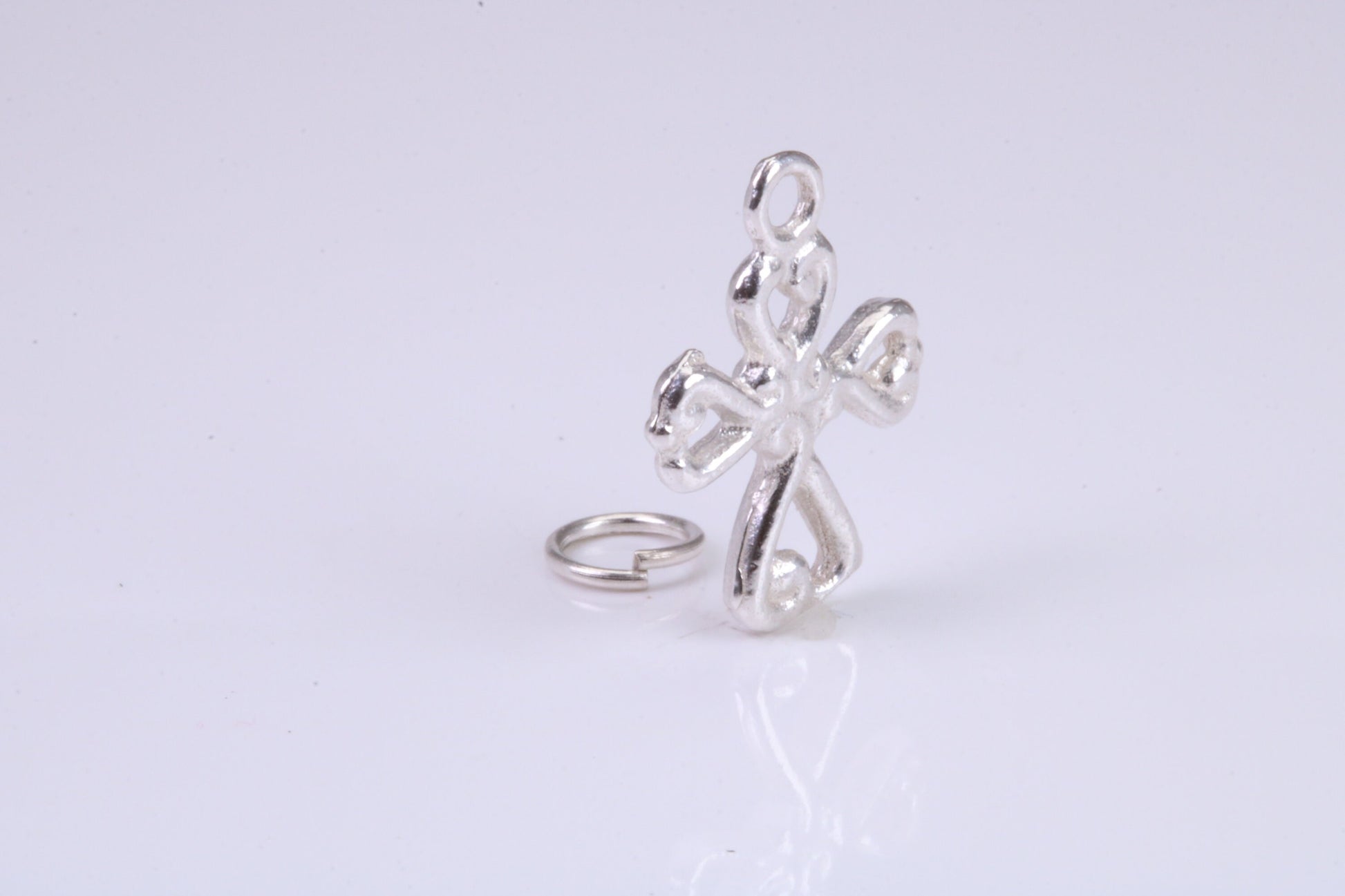 Cross Charm, Traditional Charm, Made from Solid 925 Grade Sterling Silver, Complete with Attachment Link