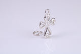 Cross Charm, Made from Solid Cast Silver, Complete with Attachment Link