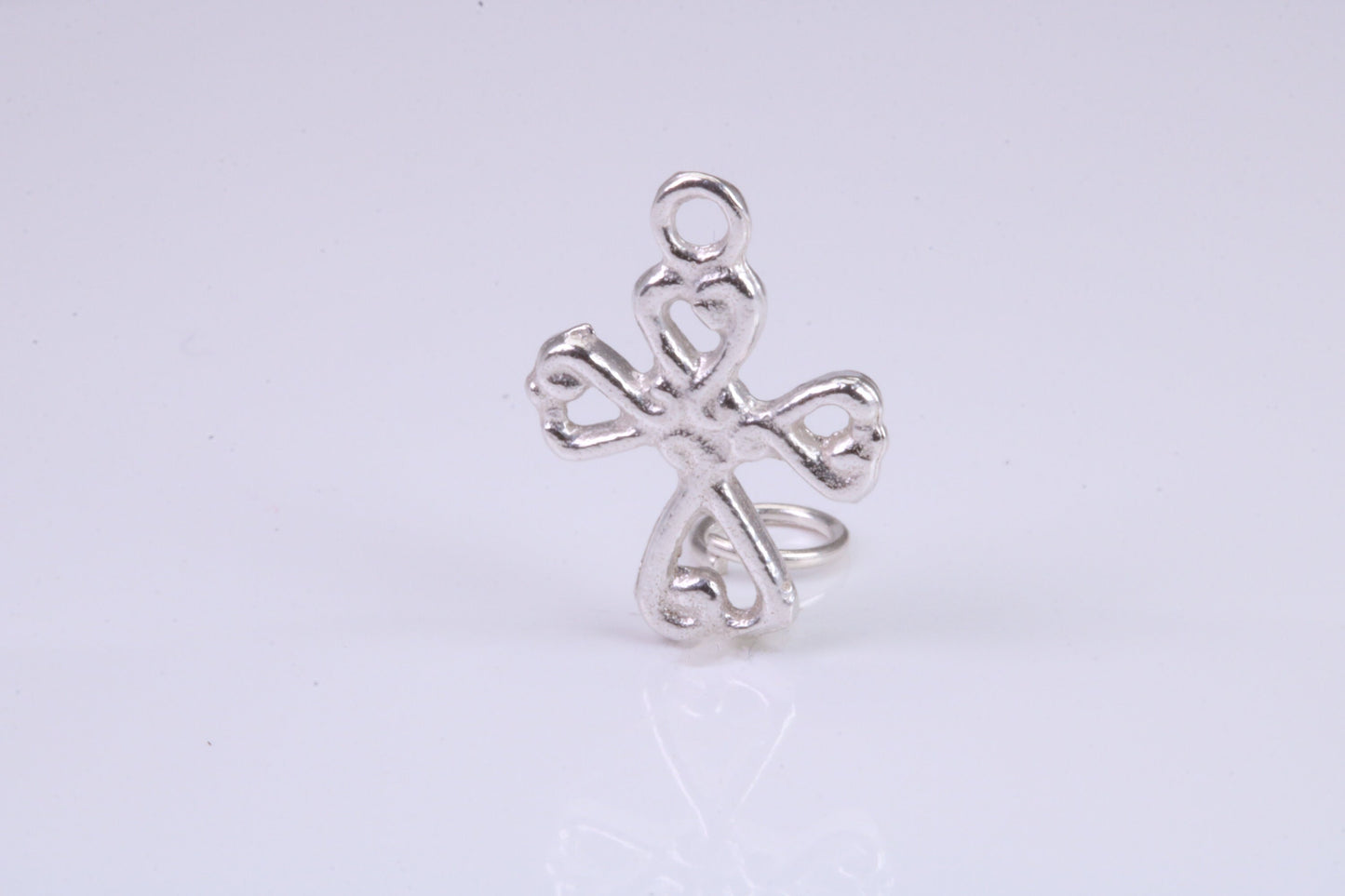 Cross Charm, Traditional Charm, Made from Solid 925 Grade Sterling Silver, Complete with Attachment Link