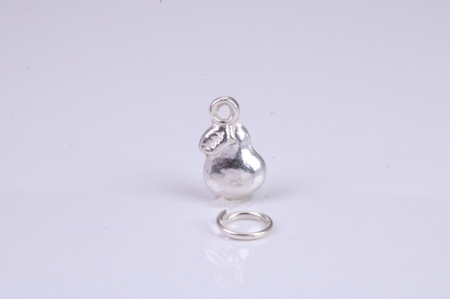 Pear Charm, Traditional Charm, Made from Solid 925 Grade Sterling Silver, Complete with Attachment Link