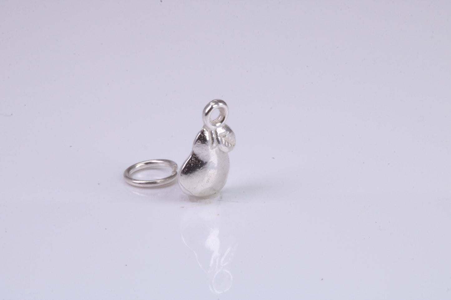 Pear Charm, Traditional Charm, Made from Solid 925 Grade Sterling Silver, Complete with Attachment Link