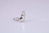 Pear Charm, Traditional Charm, Made from Solid 925 Grade Sterling Silver, Complete with Attachment Link
