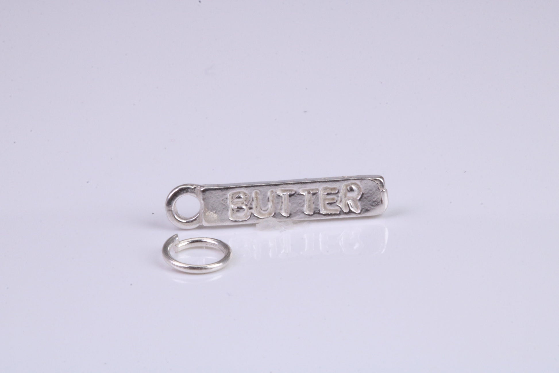 Butter Charm, Traditional Charm, Made from Solid 925 Grade Sterling Silver, Complete with Attachment Link