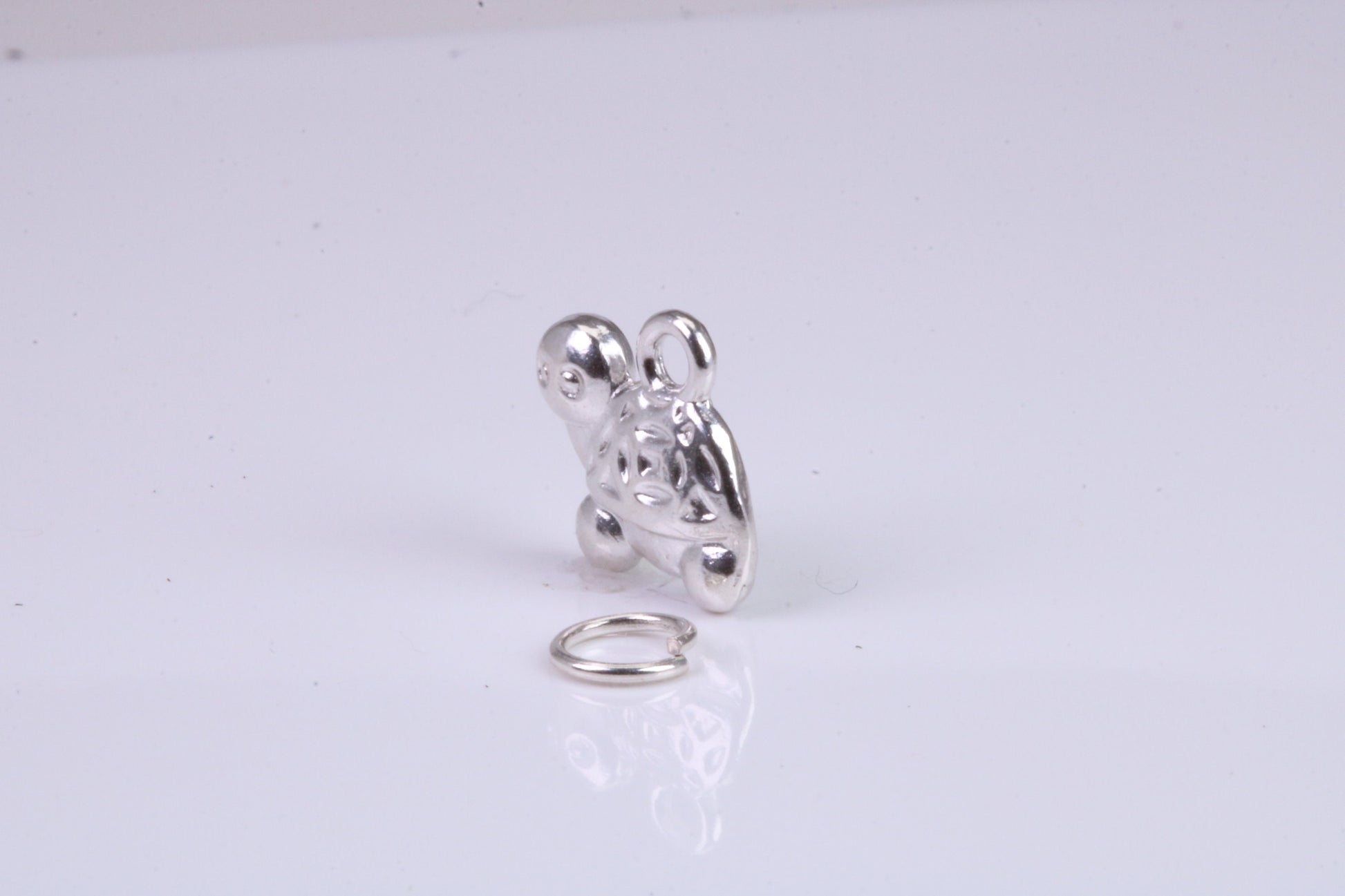 Tortoise Charm, Traditional Charm, Made from Solid 925 Grade Sterling Silver, Complete with Attachment Link